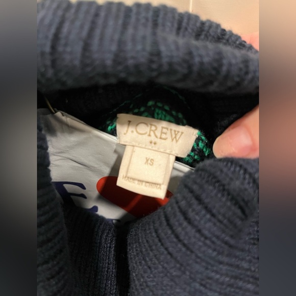 J. Crew navy and green XS turtleneck sweater - Picture 10 of 11